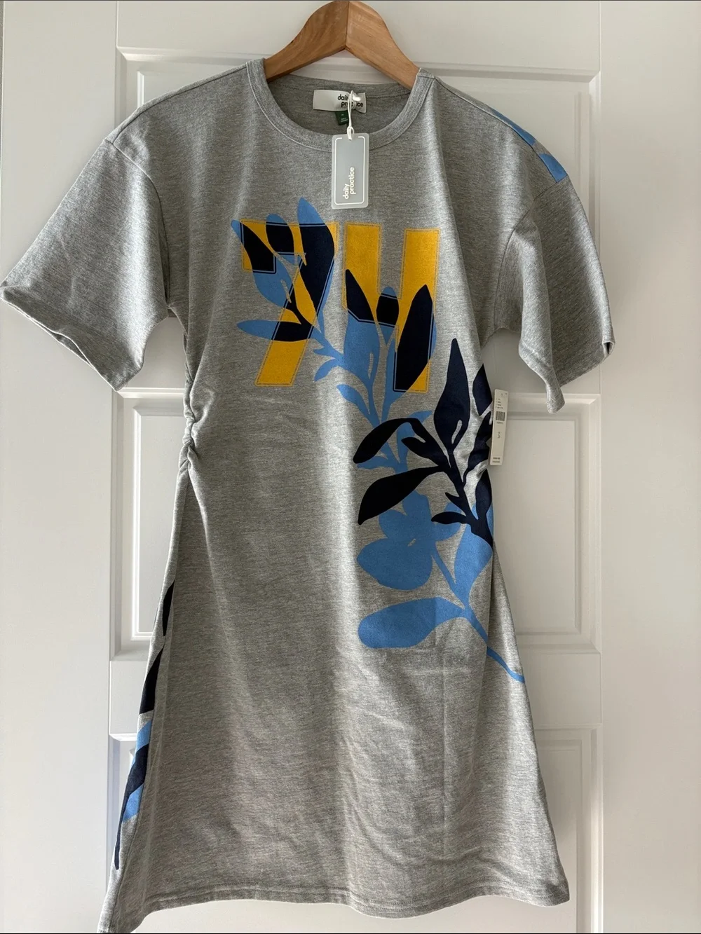 NWT Anthropologie Daily Practice Short-Sleeve Grey Mini T-Shirt Dress Size XS